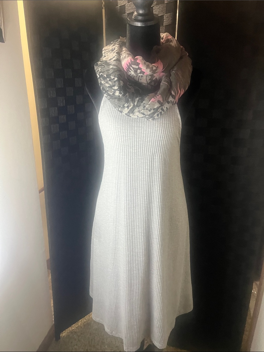 Light Gray Ribbed Sleeveless Dress - Neutral Summer Staple